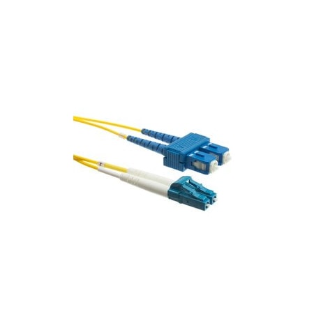 Cable Wholesale LC/UPC to SC/UPC OS2 Duplex 2.0mm Fiber Optic Patch Cord, OFNR / LSZH, Singlemode 9/125,  LCSC-01230
